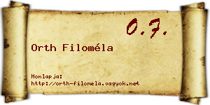 Orth Filoméla névjegykártya